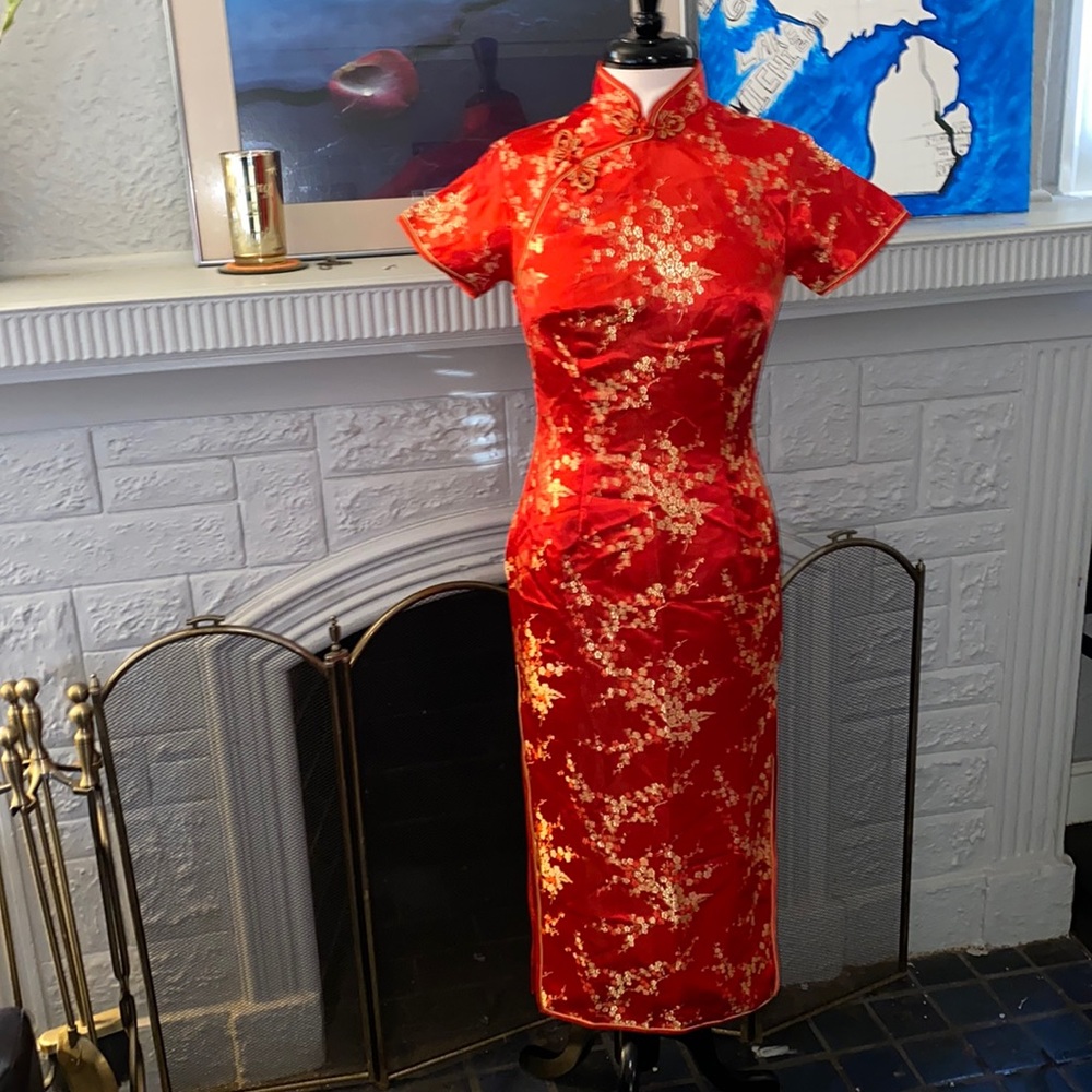 Double Split Collar Button Mandarin Dress - image 1